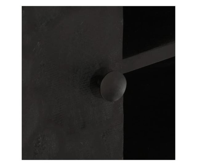 Comoda TV, negru, 110x30x40cm, lemn masiv de mango brut si fier