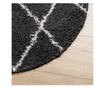 PAMPLONA fekete és krém bolyhos modern szőnyeg Ø 100 cm