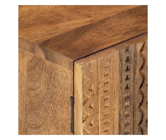 tömör mangófa és vas éjjeliszekrény 40 x 30 x 50 cm