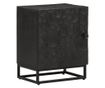 fekete tömör mangófa és vas éjjeliszekrény 40 x 30 x 50 cm