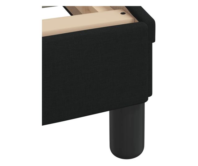 fekete szövet ágykeret fejtámlával matrac nélkül 90x200 cm