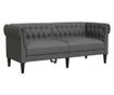 sötétszürke 2 személyes szövet Chesterfield kanapé