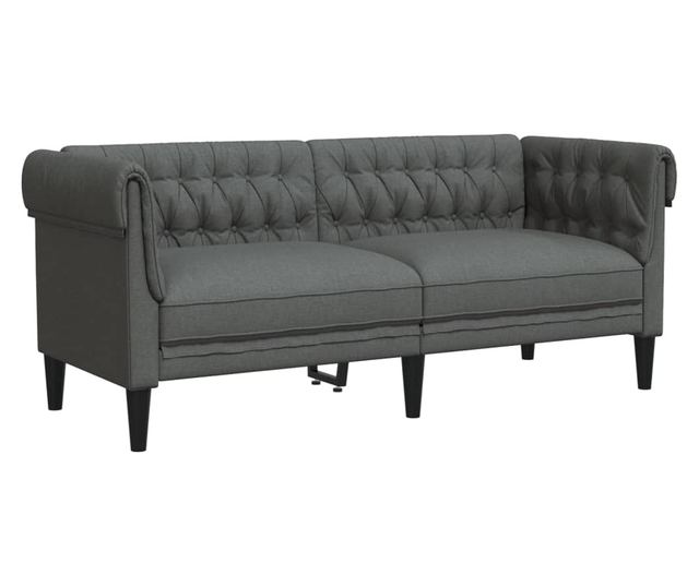 sötétszürke 2 személyes szövet Chesterfield kanapé