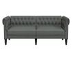 sötétszürke 2 személyes szövet Chesterfield kanapé