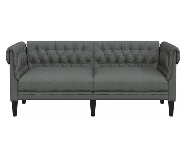 sötétszürke 2 személyes szövet Chesterfield kanapé