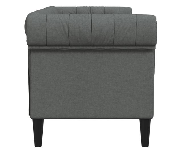 sötétszürke 2 személyes szövet Chesterfield kanapé