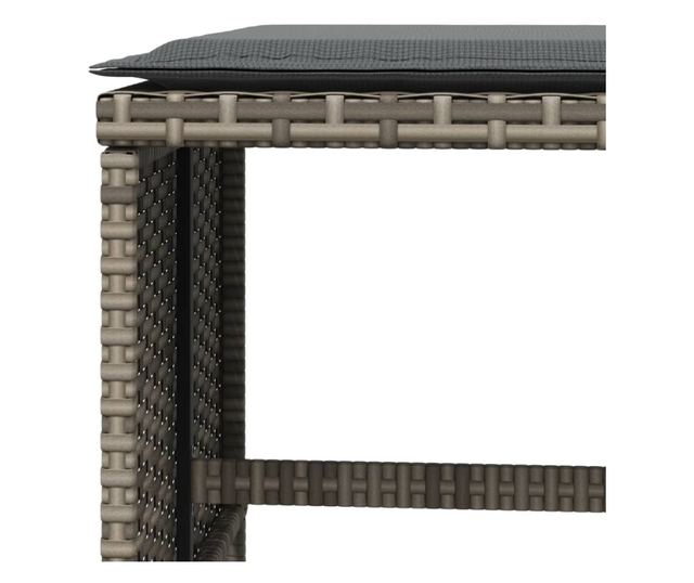 4 db szürke polyrattan kerti szék párnával 40 x 40 x 35 cm