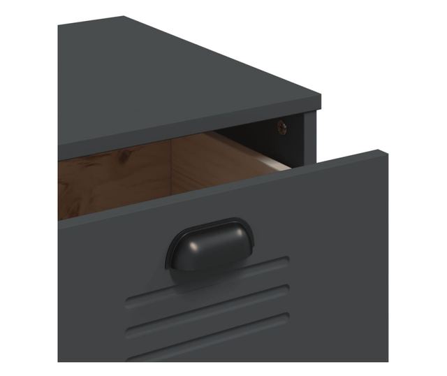 VIKEN antracitszürke szerelt fa tálalószekrény 80 x 40 x 80 cm