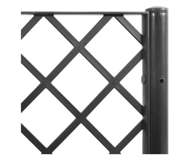 fekete polipropilén rácsos kerti ültetőláda 80 x 40 x 142 cm