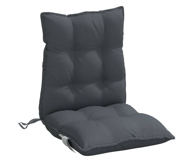 4 db antracitszürke oxford szövet alacsony háttámlájú székpárna