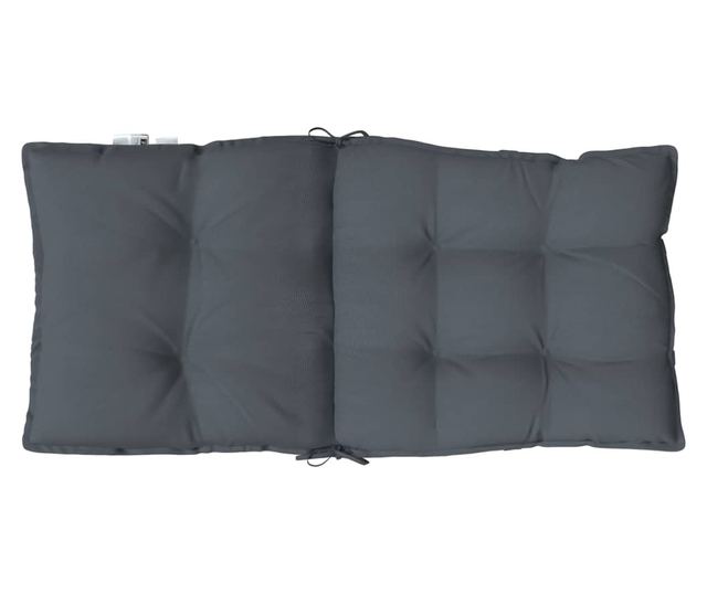 4 db antracitszürke oxford szövet alacsony háttámlájú székpárna