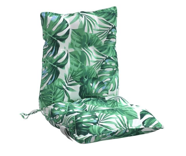 6 db levélmintás oxford szövet alacsony háttámlájú székpárna