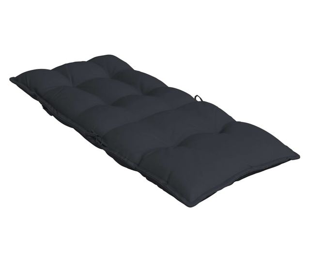 4 db fekete oxford-szövet magas háttámlájú székpárna