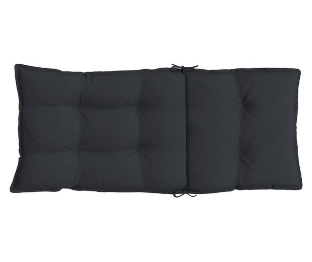 4 db fekete oxford-szövet magas háttámlájú székpárna