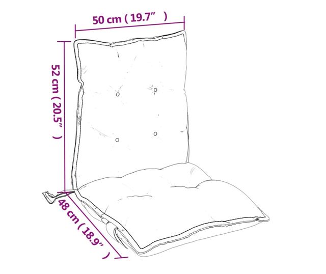 6 db piros oxford szövet háttámlás székpárna