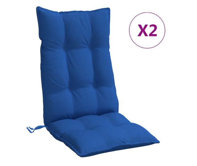 2 db királykék oxford szövet magas háttámlájú székpárna