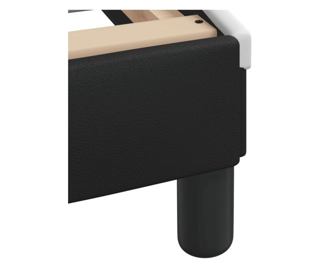 Легло с матрак, черно и бяло, 200x200 см, изкуствена кожа