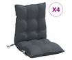 4 db antracitszürke oxford szövet alacsony háttámlájú székpárna