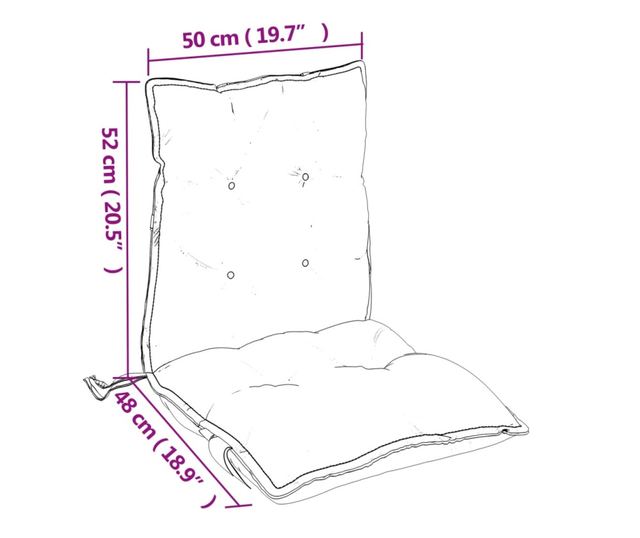 6 db fekete kockás oxford szövet alacsony háttámlájú székpárna