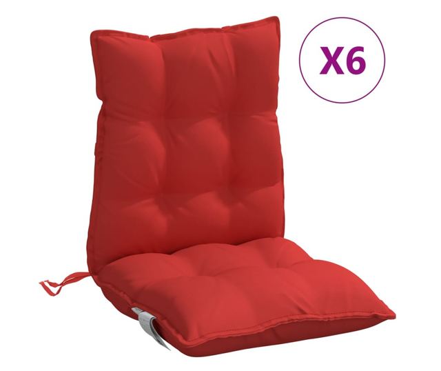 6 db piros oxford szövet háttámlás székpárna