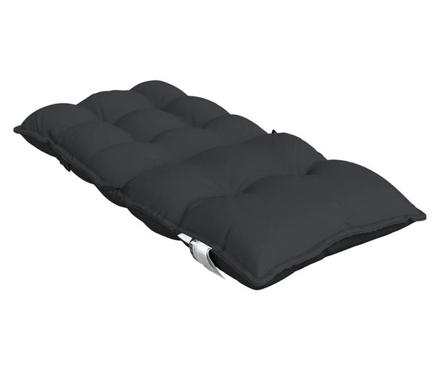 4 db fekete oxford szövet alacsony háttámlájú székpárna