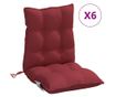 6 db bordó oxford-szövet alacsony háttámlájú székpárna