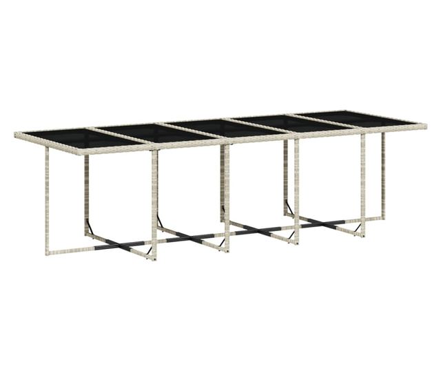 Градински комплект с възглавници 15 части полиратан светлосив