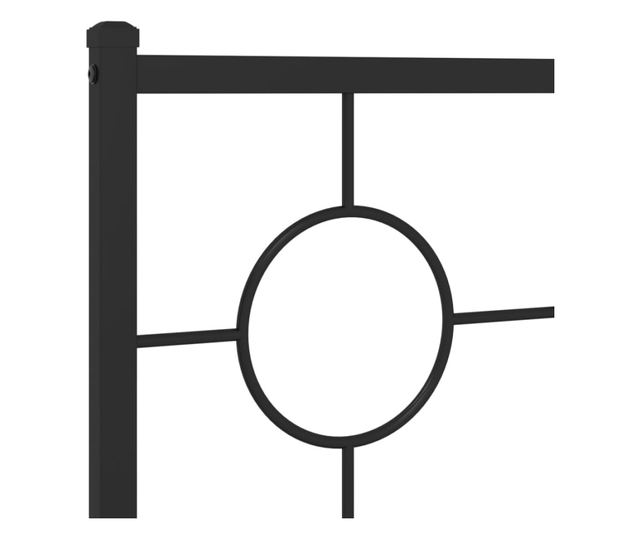 fekete fém fejtámla 120 cm