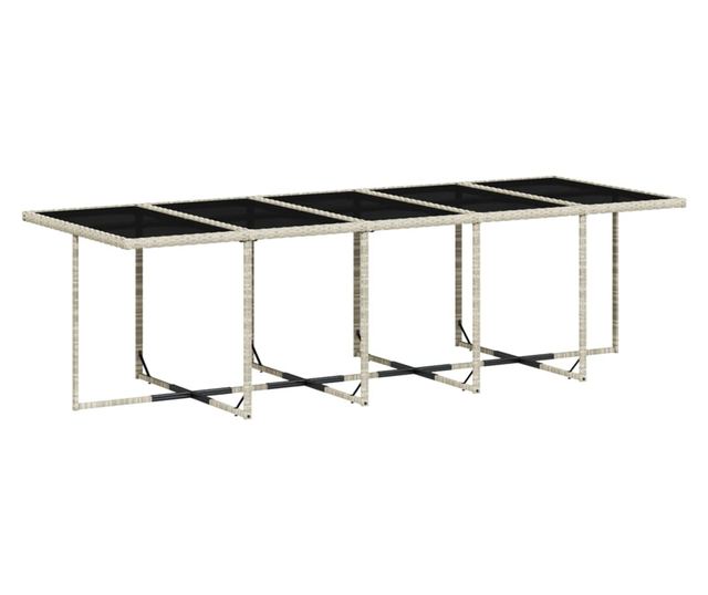 Градински комплект с възглавници 15 части полиратан светлосив