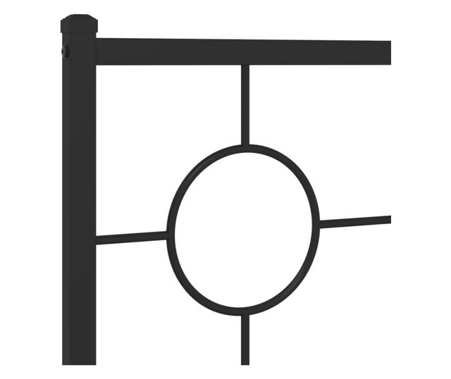 fekete fém ágykeret fejtámlával 80 x 200 cm