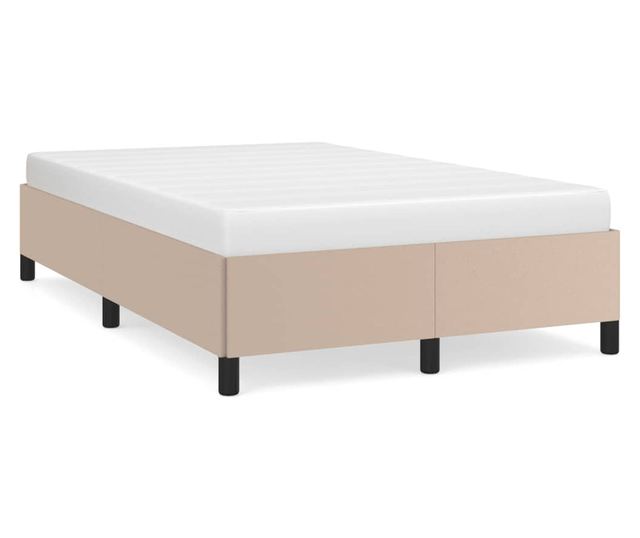 cappuccino színű műbőr ágykeret 120 x 190 cm