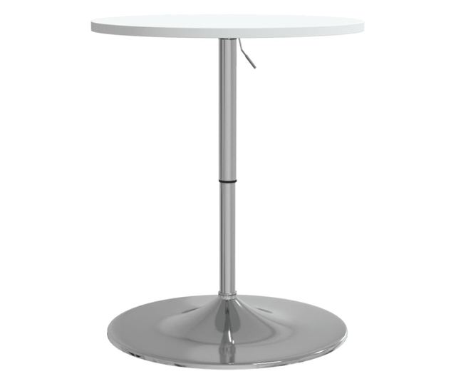 fehér szerelt fa és krómozott acél bárasztal 60 x 60 x 90 cm