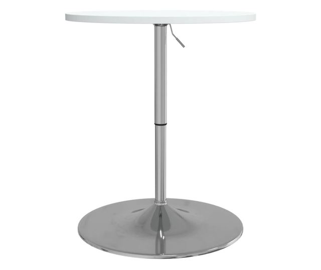 fehér szerelt fa és krómozott acél bárasztal 60 x 60 x 90 cm