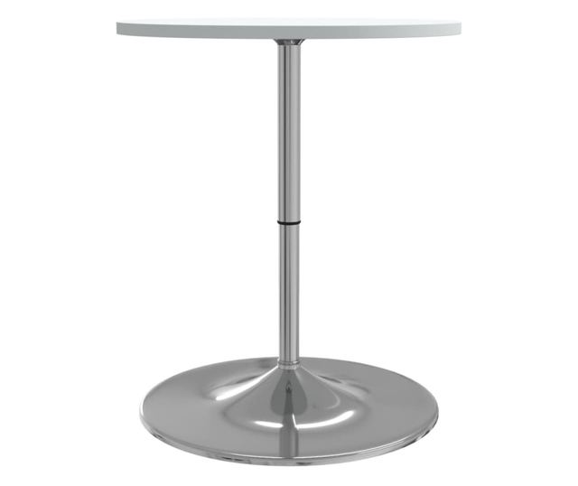 fehér szerelt fa és krómozott acél bárasztal 60 x 60 x 90 cm