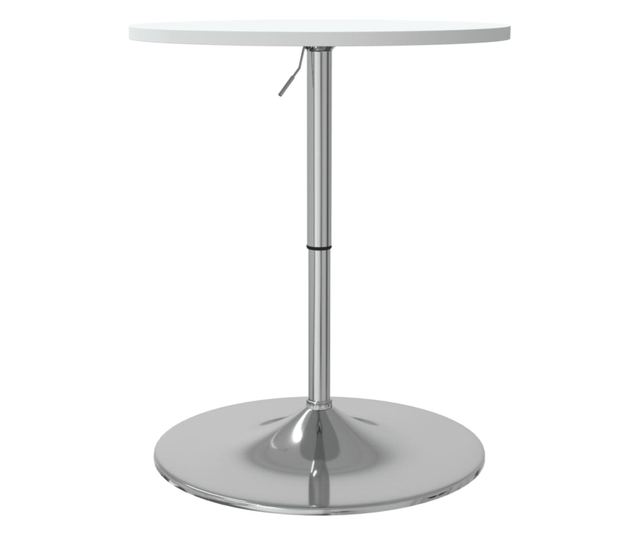 fehér szerelt fa és krómozott acél bárasztal 60 x 60 x 90 cm