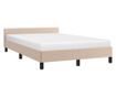 cappuccino színű műbőr ágykeret fejtámlával 120x190 cm