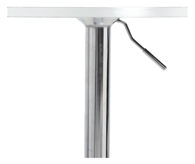 fehér szerelt fa és krómozott acél bárasztal 60 x 60 x 90 cm