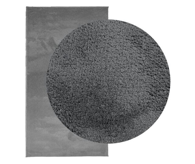 OVIEDO antracitszürke rövid szálú szőnyeg 60 x 110 cm