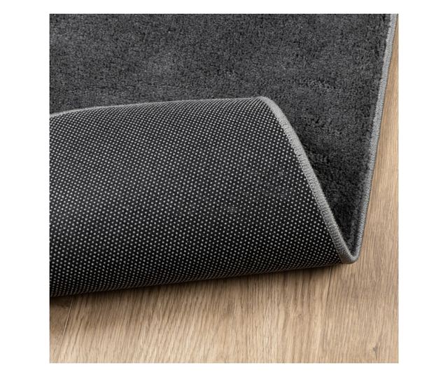 OVIEDO antracitszürke rövid szálú szőnyeg 60 x 110 cm