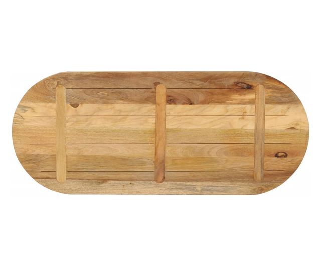 tömör nyers mangófa ovális asztallap 120 x 60 x 2,5 cm