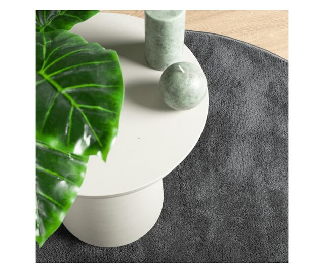 OVIEDO antracitszürke rövid szálú szőnyeg Ø 200 cm