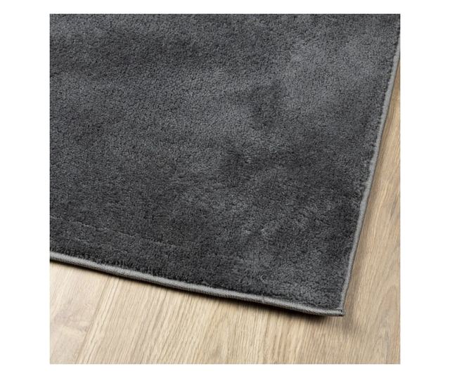 OVIEDO antracitszürke rövid szálú szőnyeg 60 x 110 cm