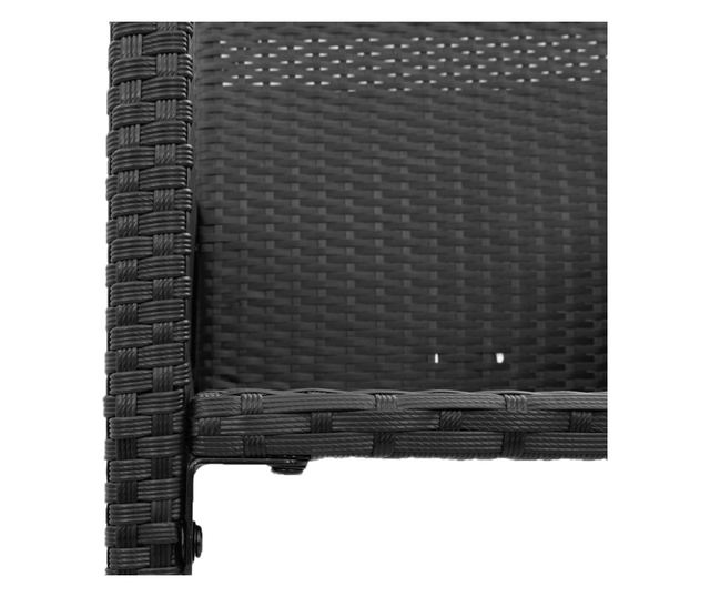 2 db fekete polyrattan kerti bárszék