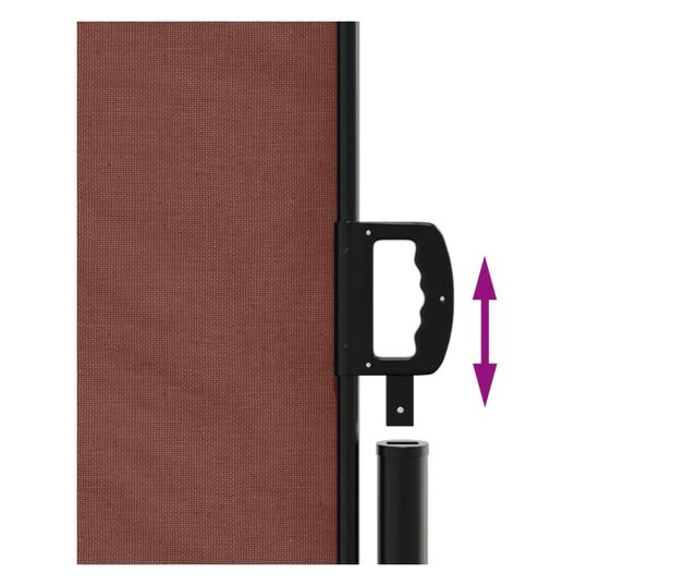 barna behúzható oldalsó napellenző 220 x 600 cm