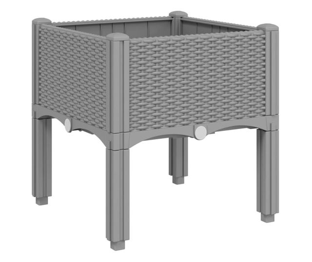 világosszürke PP rácsos kerti ültetőláda 40 x 40 x 42 cm