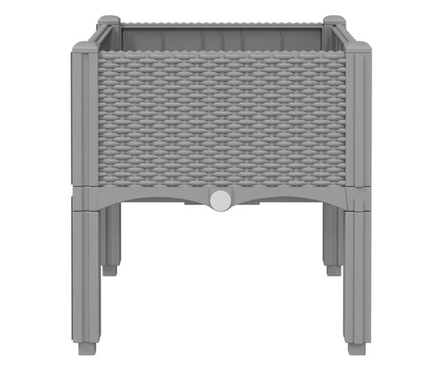 világosszürke PP rácsos kerti ültetőláda 40 x 40 x 42 cm