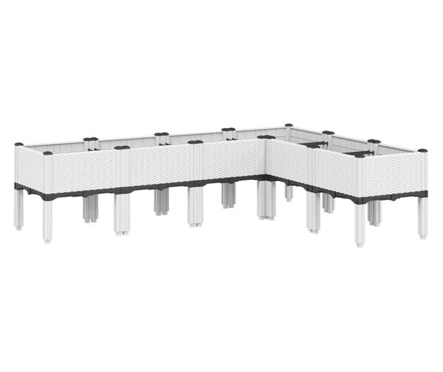 fehér PP rácsos kerti ültetőláda 160 x 120 x 42 cm