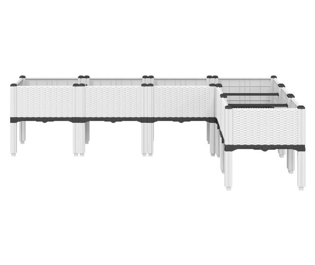 fehér PP rácsos kerti ültetőláda 160 x 120 x 42 cm