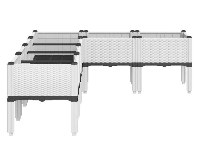 fehér PP rácsos kerti ültetőláda 160 x 120 x 42 cm