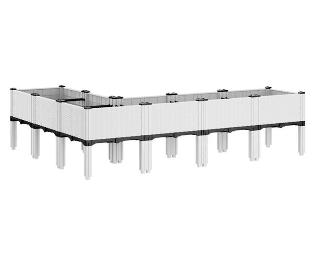 fehér PP rácsos kerti ültetőláda 160 x 120 x 42 cm